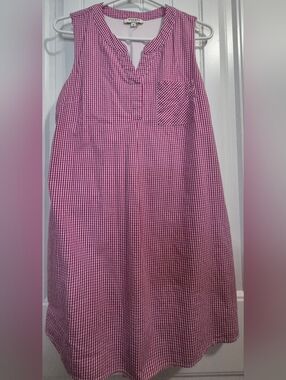 Womens Andree By Unit Gingham Sleeveless Shirt Dress Size Medium